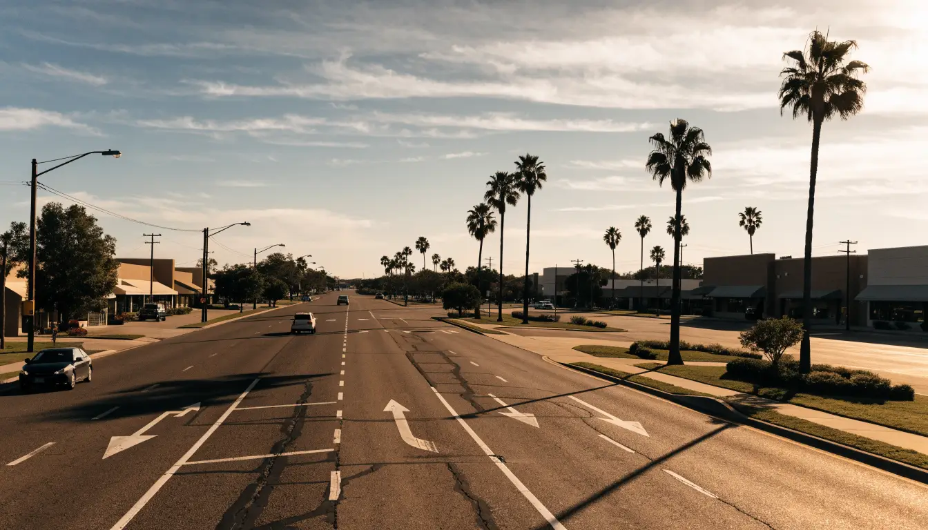 The El Camino Real retail corridor in Oceanside — turn pockets and driveway conflicts